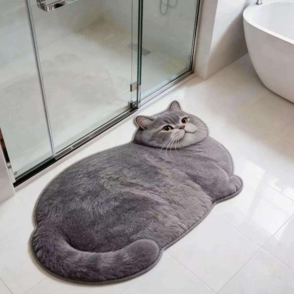 Ginger Cat Bathroom Carpet 40*60cm Bedroom Door Small Rug Living Room Tea Table Bedside