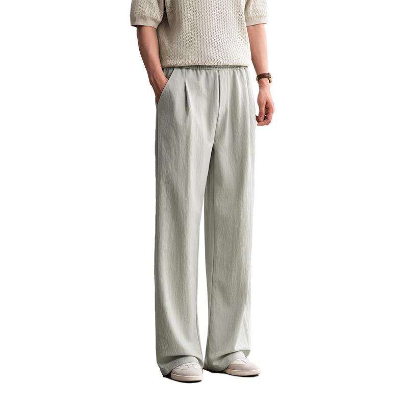 HAUT TON Men's Lightweight Casual Drawstring Straight-Leg Pants
