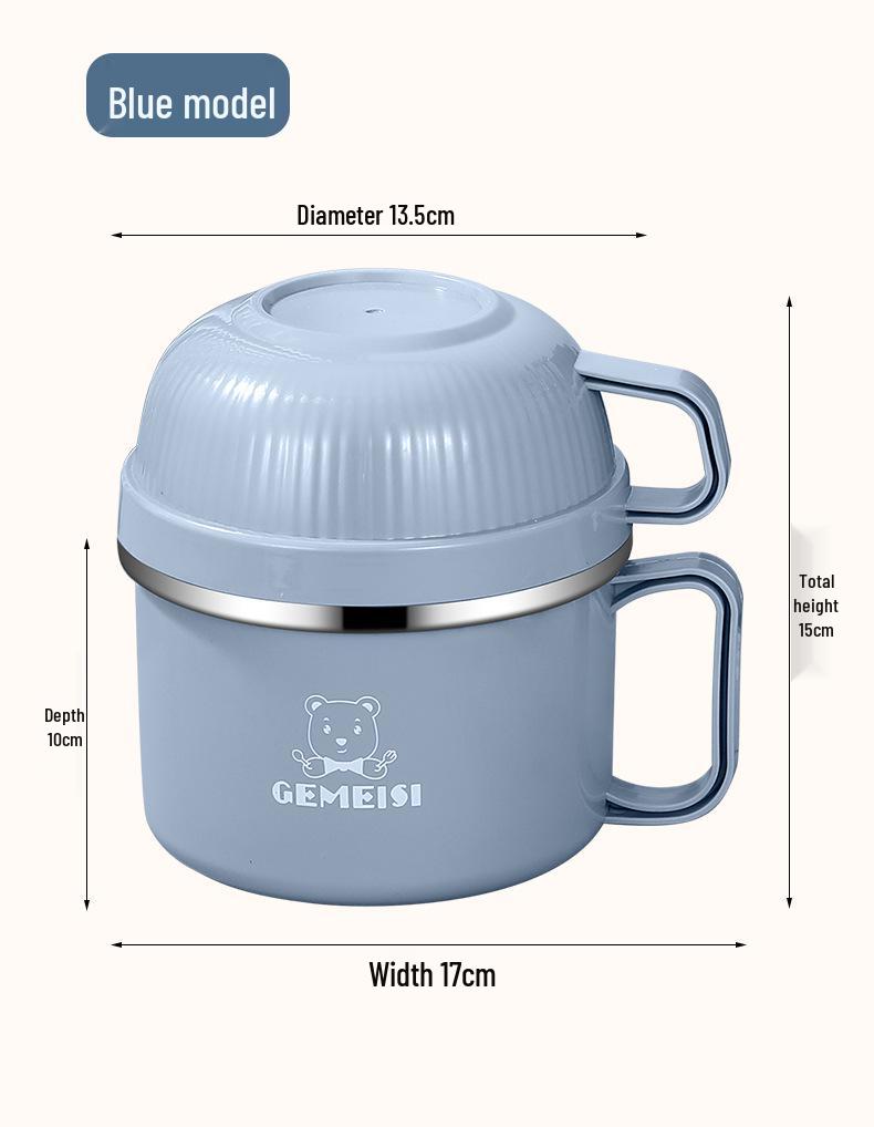 Zestaw lunchowy ze stali nierdzewnej: Izolowana miska na zupki instant z pokrywką, duża pojemność, zawiera pałeczki. Idealny dla studentów i dorosłych.