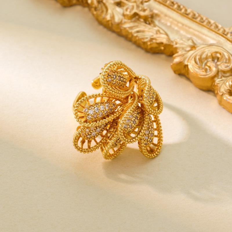 Medieval Vintage Full Of Luxury Bud Ring Vintage Exaggeration Premium Elegance Heavy Industry Live Ring