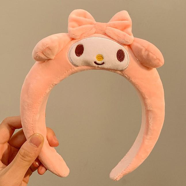 Sanrio Cinnamoroll & My Melody Cute Cartoon Plush Makeup Headband & Hair Clip Set for Women