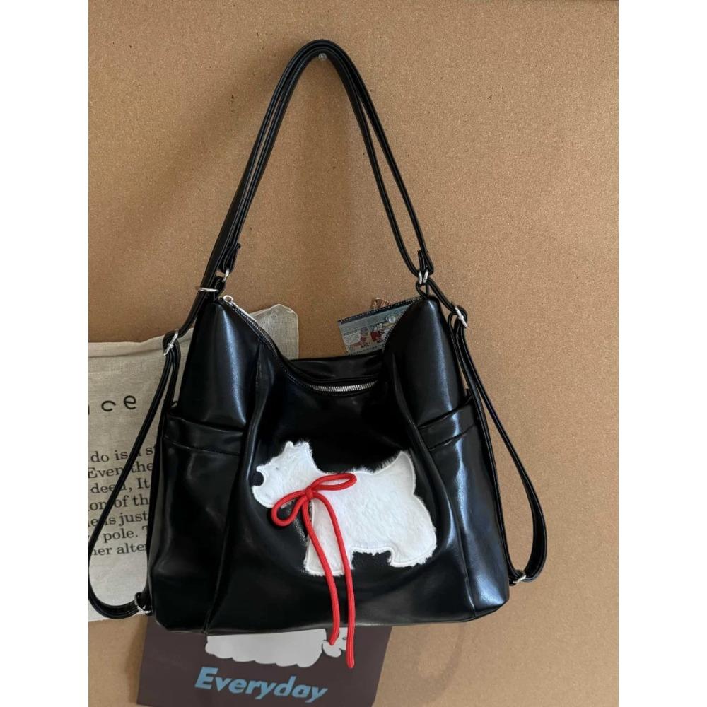 Cute niche tote bag female 2025 new Korean college style backpack large capacity shoulder commuter backpack