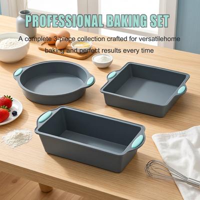 Silikon Runde Kuchenform Antihaft-Silikon-Backblech-Set Lebensmittelqualität Kuchenform mit metallverstärktem Rahmen zum Backen im Ofen