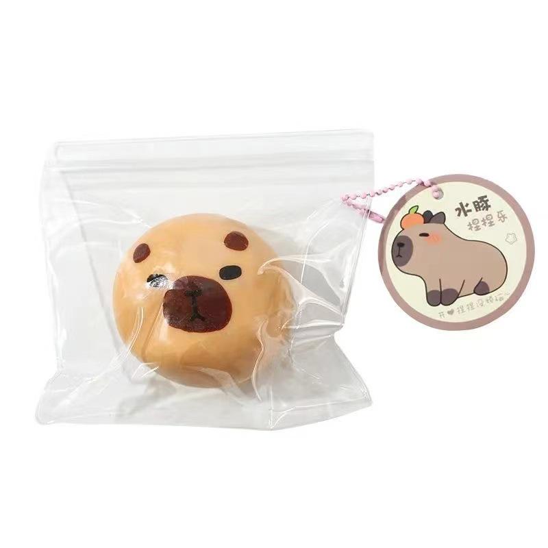 Cute Capybara & Puffer Fish Squishy Stress Relief Backpack Toy