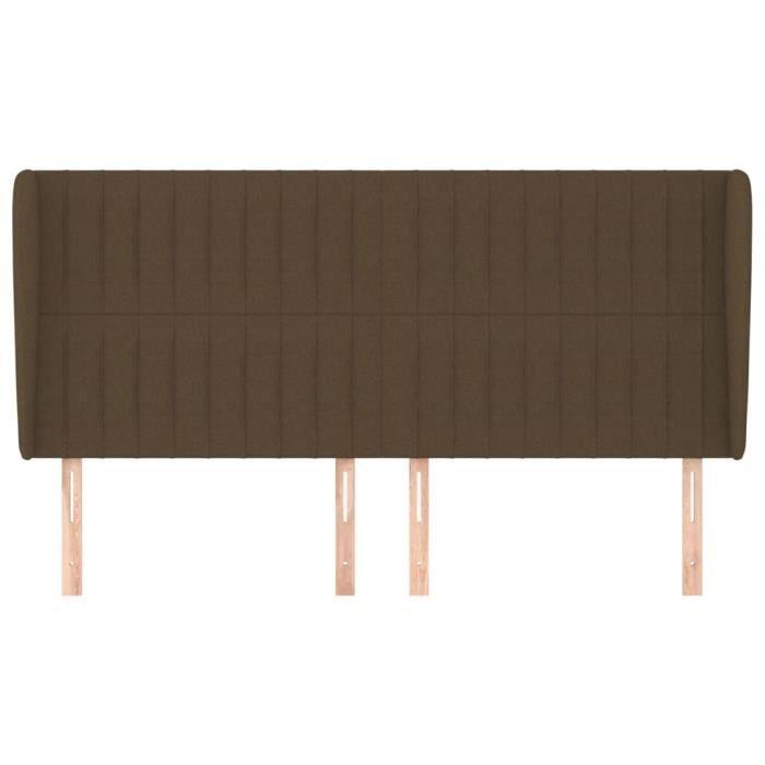 VidaXL Headboard with Ears Dark Brown 183x23x118-128 Cm Fabric3118211