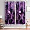 2pcs Terrifying Skeleton Chain Pendant Printed Curtain for Halloween Home Decor - Rod Pocket Window Treatment for Bedroom
