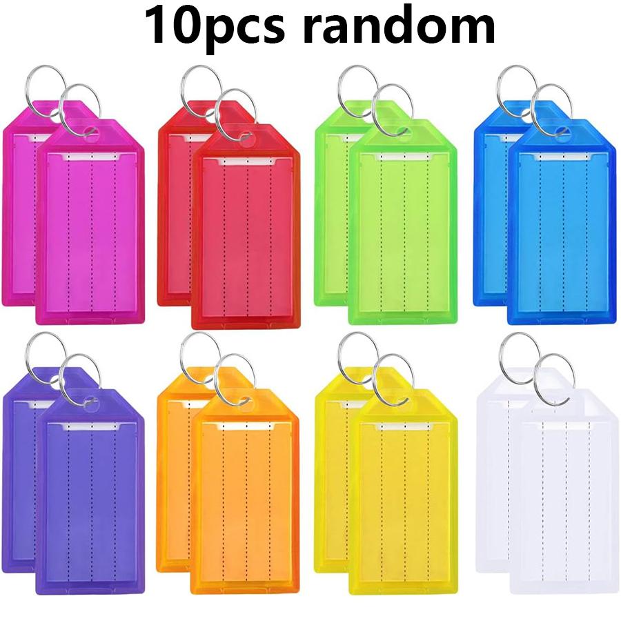 

10/20/50pcs Flap Key Tags Colorful Plastic Keychain Labels with Double-Sided Marking for Luggage Hotel Airport ID DIY JXB