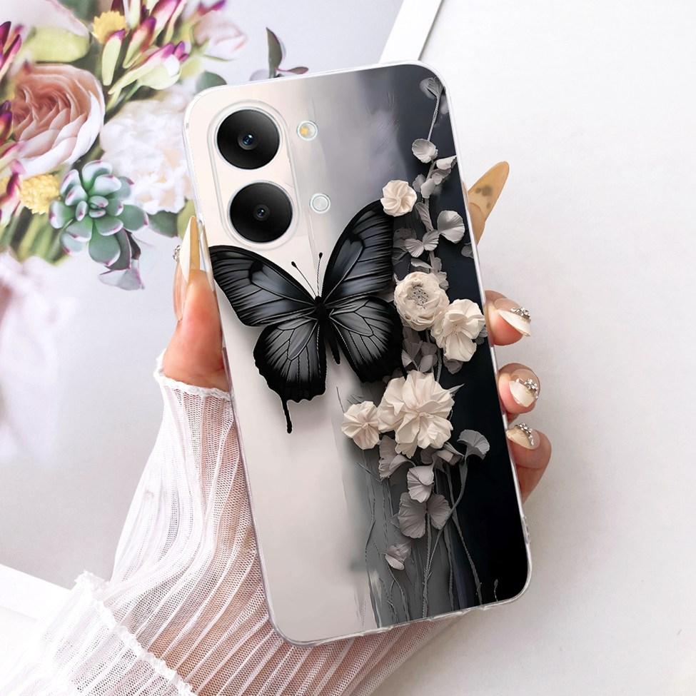 Case For Xiaomi Poco X8 Pro Max Cover Transparent Fashion Butterfly Cute Cat Cool Painted Soft Phone Casing 2602BPC18G