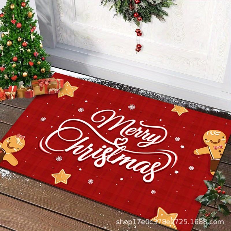 1Pc Christmas Floor Mat Santa Floor Mat Door Mat Door Mat Living Room Decorative Carpet Bathroom Stain Resistant Floor Mat