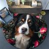 Bernese Mountain Dog Round Area Rug,Carpet Rug for Living Room Bedroom Sofa Playroom Decor,Non-slip Floor Mat