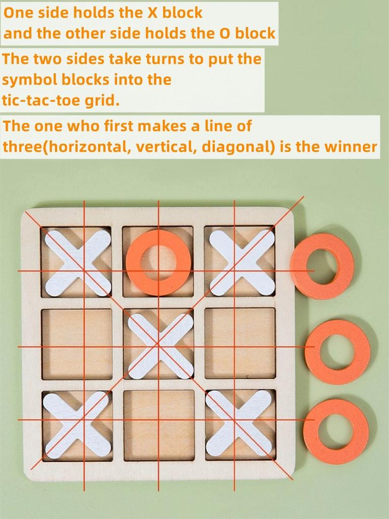 1pc Multicolored Xo & Gobang Design Children 's Puzzle Game Decorative Desktop Ornament Board Game With Parent-child Interaction