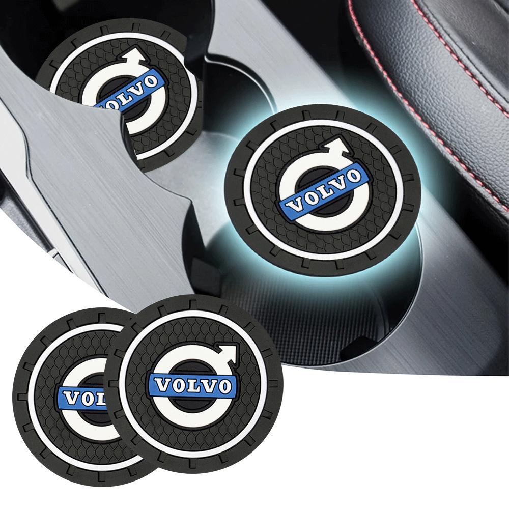 1/2pc for Volvo XC60 V60 S60 V40 V50 S40 S80 C30 XC40 XC70 V90 Car Anti-slip Pad Silicone Coaster Water Cup Holder Anti-slip Mat