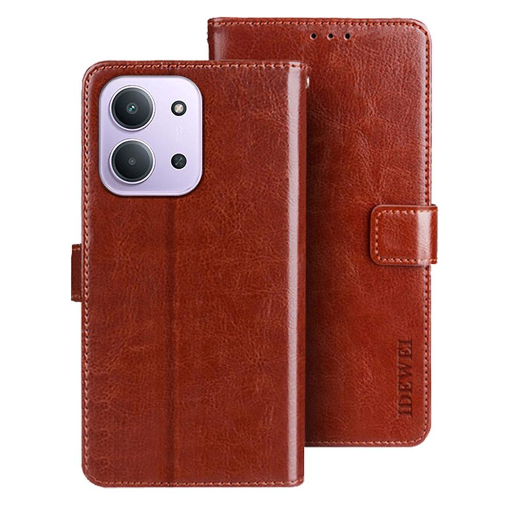 IDEWEI Stand Case for Xiaomi Redmi 15C 4G (EU) (173mm)/15C 5G (EU) (173mm)/Poco C85 4G (173mm) Crazy Horse Texture Leather Phone Cover