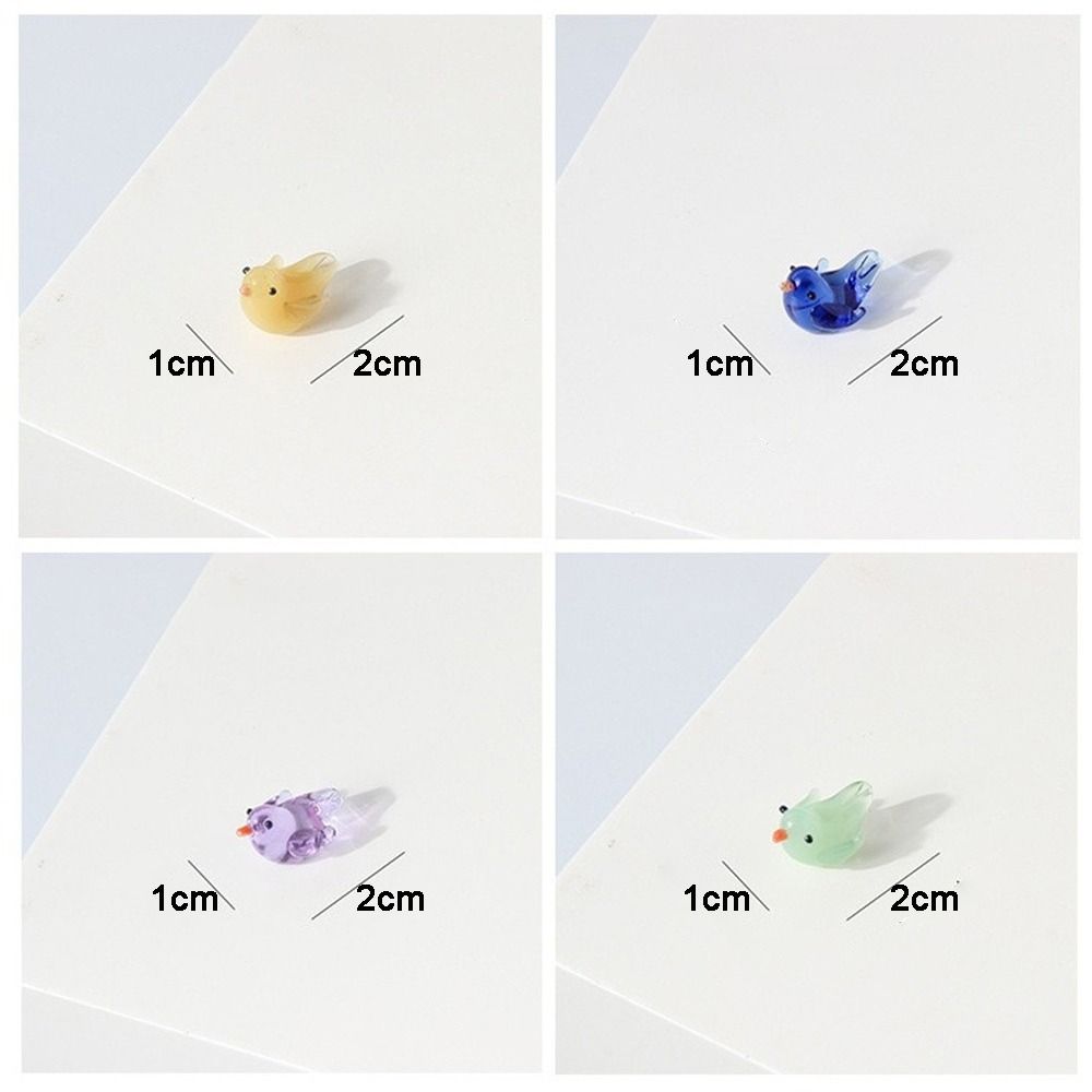 Mini Glass Flower Decor Colored Glaze Simulation Floral Handcrafted Floral Sculpture Hand-blown Glass Flower