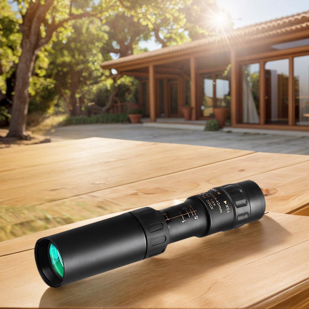 10-300x40 HD Monocular Telescope with Smartphone Adapter Tripod Pocket Monocular for Bird Watching Traveling Hunting Camping