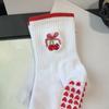 Breathable Pilates Socks Harajuku Street Cherry Embroidery Socks New Yoga Socks