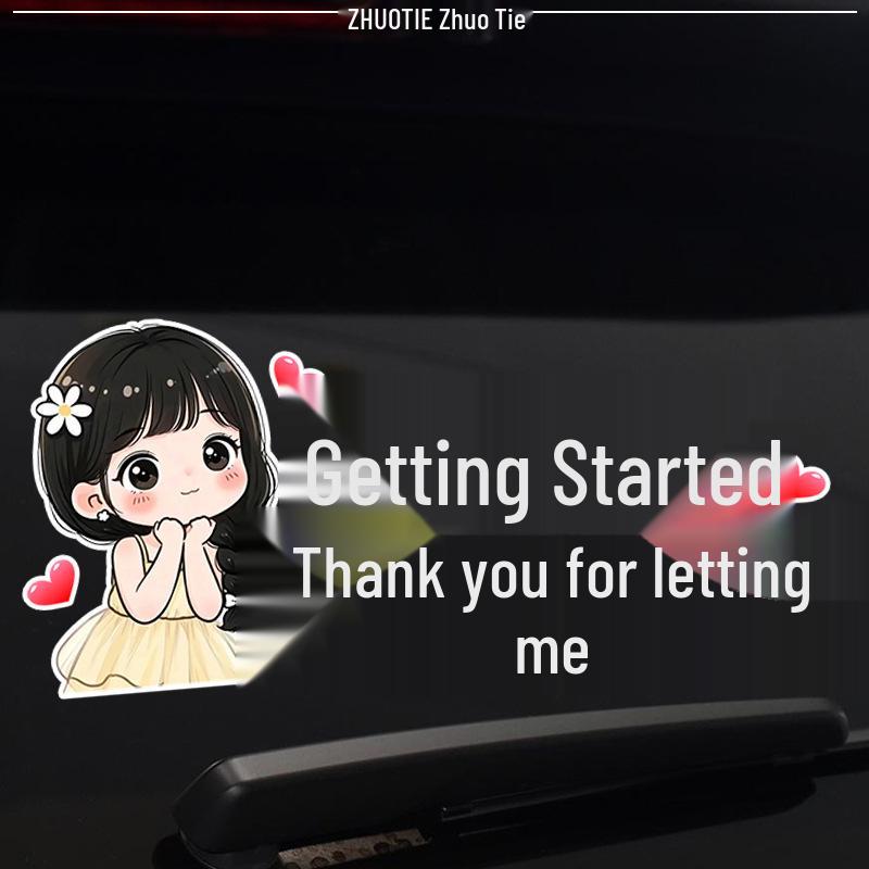 Fun Female Driver Reflective Waterproof Car Sticker