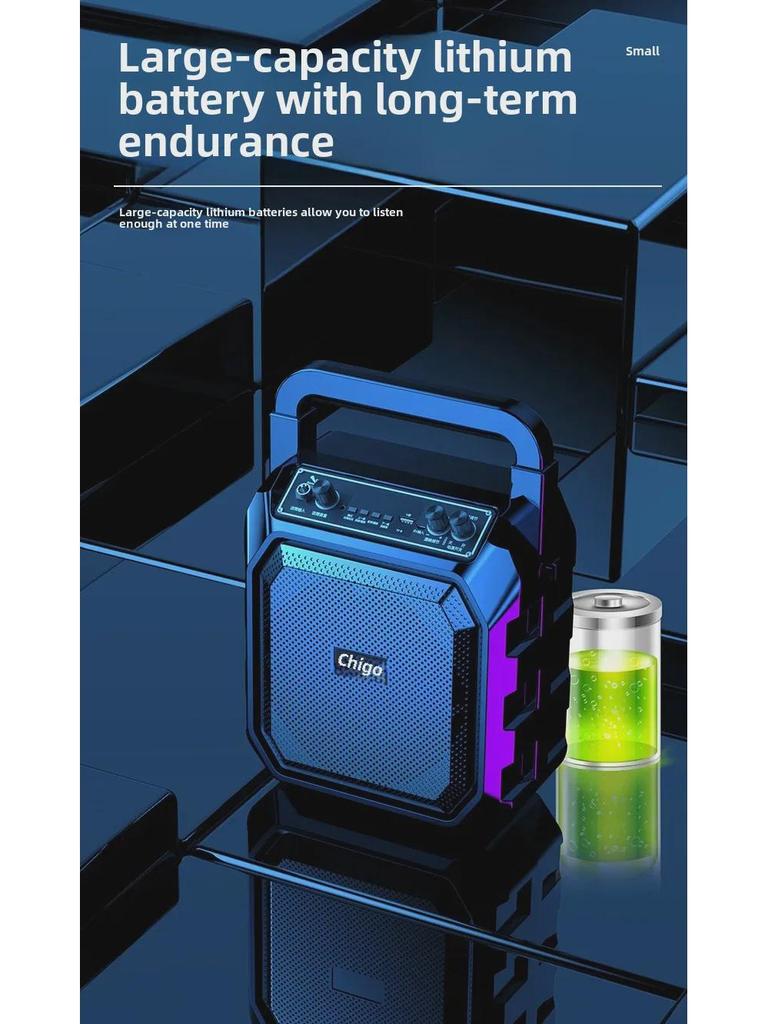 Portable Bluetooth Speaker with Microphone for Outdoor Square Dance, Karaoke, and High-Volume Use