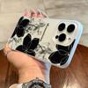 Black Flowers Phone Case For Iphone 17 17air 16 15 14 13 12 11 8 7 Pro Max Mobile Protective Case Soft Funda Cover