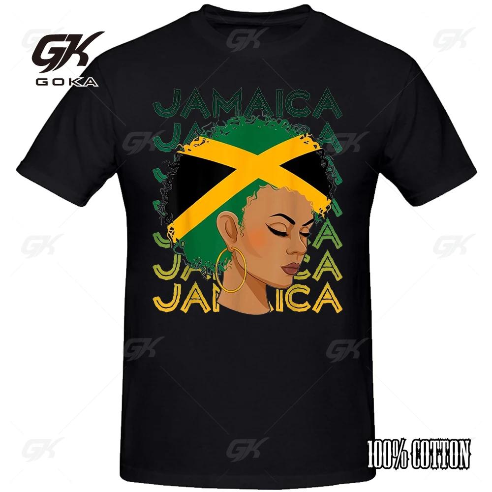 Jamaican Black Girls Jamaica Flag Hair Womens Tee Tops Round Neck ShortSleeve Fashion Tshirt Clothing Basic Tshirts Top