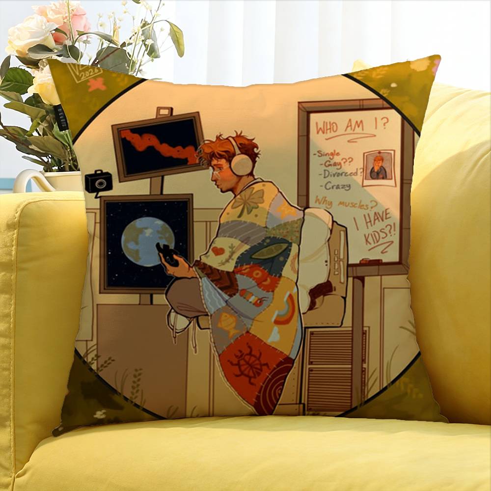 R-Ryland G-Grace Various Sizes Square Pillow Case For Car Home Bedchamber Decor