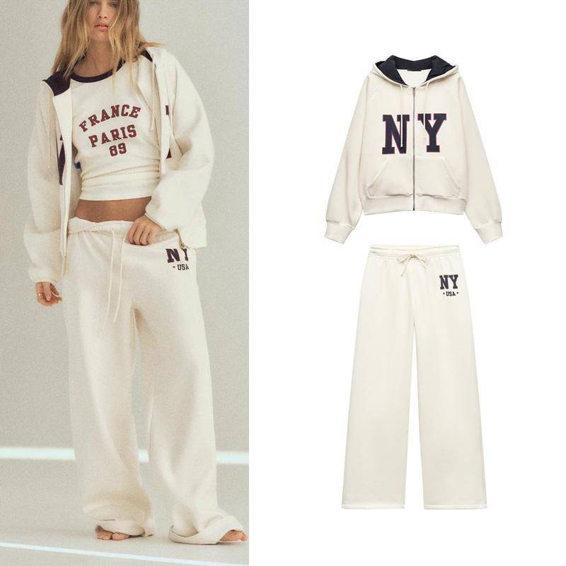 Fall and Winter New Women's Clothing Flannel Pants 5644247 Printing Preppy Style Hooded Sweatshirt Short Coat 5644246