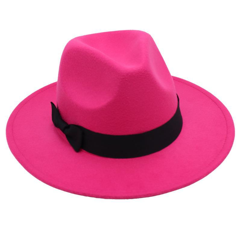 Vintage Performance Zylinder Schleife Anzug Jazzhut Herren und Damen Ausländischer Filzhut Hepburn Tweedhut