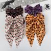 Pumpkin Hairpin Halloween Silky Satin Hair Bows, Big Ribbon Bow Clips, Oversized Long Tail Barrettes, Clip Cute Ghost Witch Hat Spider Web Hairpins