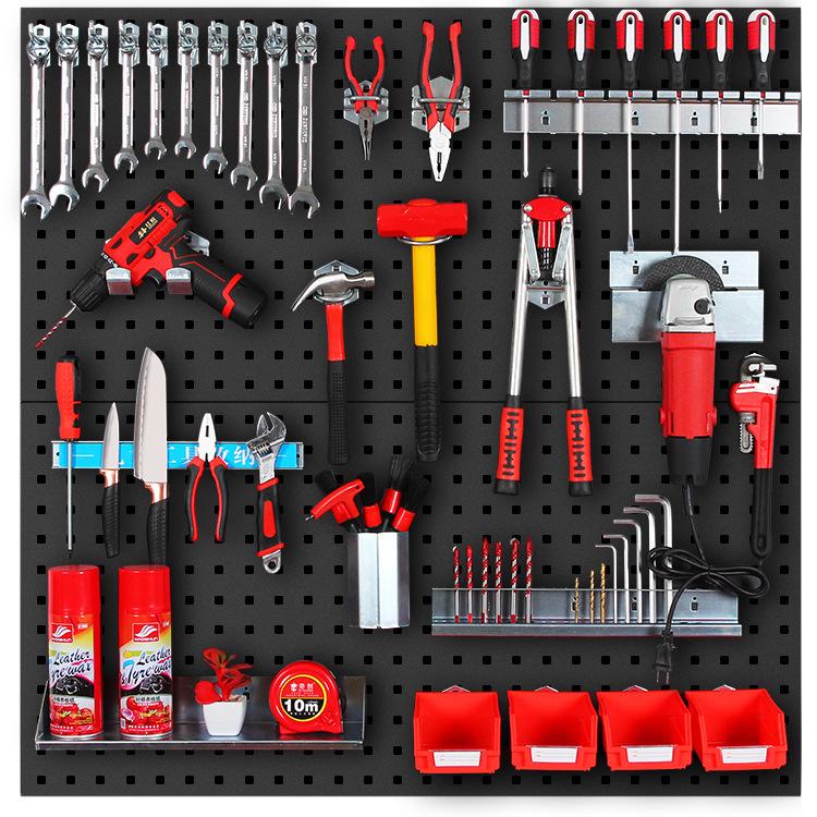 Metal Pegboard Square Hole Tool Rack Wall Mount Display Shelving by Leidezhu