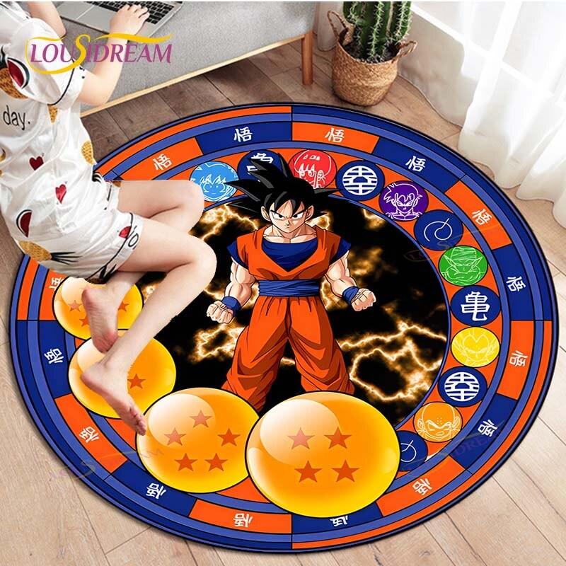 Dragon Ball Z Round Goku Living Room Decoration Carpet Kakarot Animation Rug Flannel Home Floor Mat Bedroom Rug