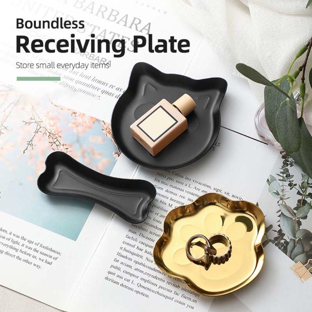 3pcs Earphone Key Organizer Kitten Jewelry Tray Jewelry Storage Plate  for Rings and Earrings