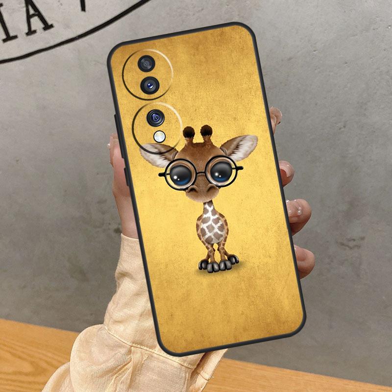Cute Cartoon Giraffe Case For Honor Magic 7 Pro 5 6 Lite Cover For Honor 90 70 50 400 200 X9 X8a X8b X9a X9b X9c