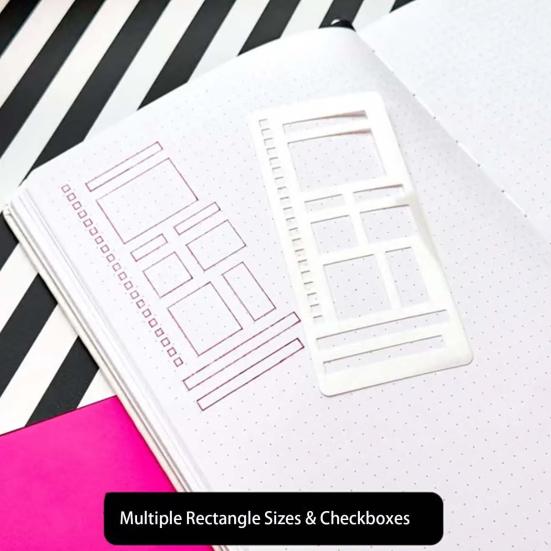 Flexible Record Templates Planner Stencil Set Compatible with Coils Discs Rings Drawing And Checklist Templates for Dot Grid Journals
