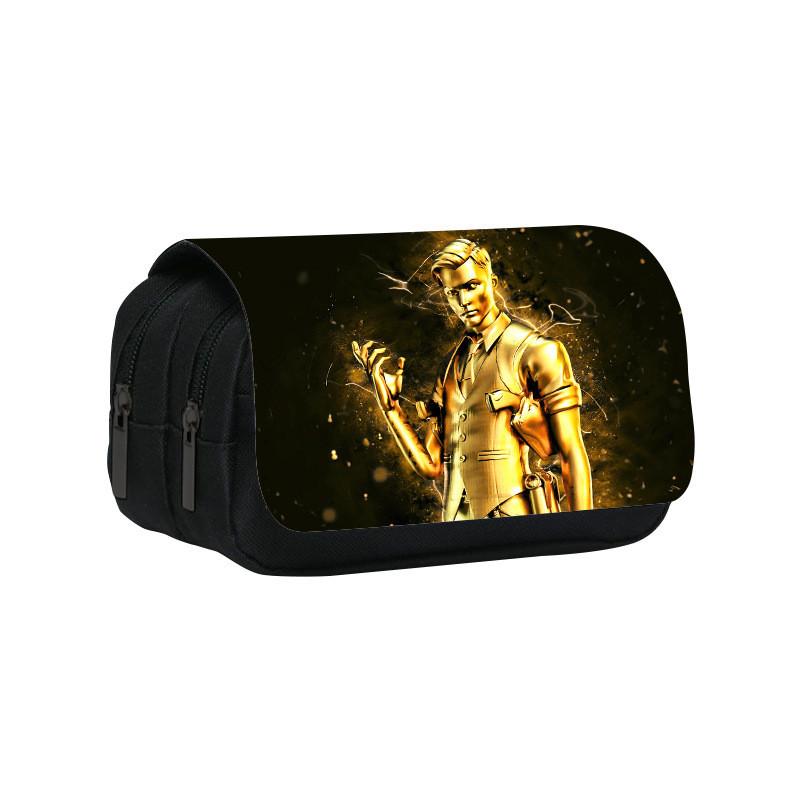 Fortnite Pencil Case Double Layer Kids Storage Bag With Nylon Material For School Supplies