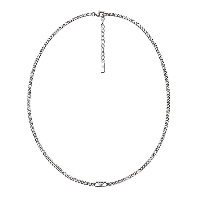 

Emporio Armani Trendy Versatile Exquisite Minimalist Cuban Link Stainless Steel Necklace Men necklace Silver EGS3246040 Shopping Bag