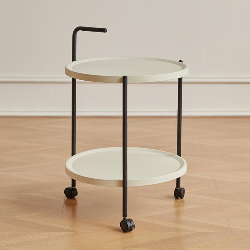 1 Movable Round Storage Table, Stable Bearing, Smooth Silent Wheel, Smooth Push And Pull, Can Be Used For Vase, Books, Aroma, De
