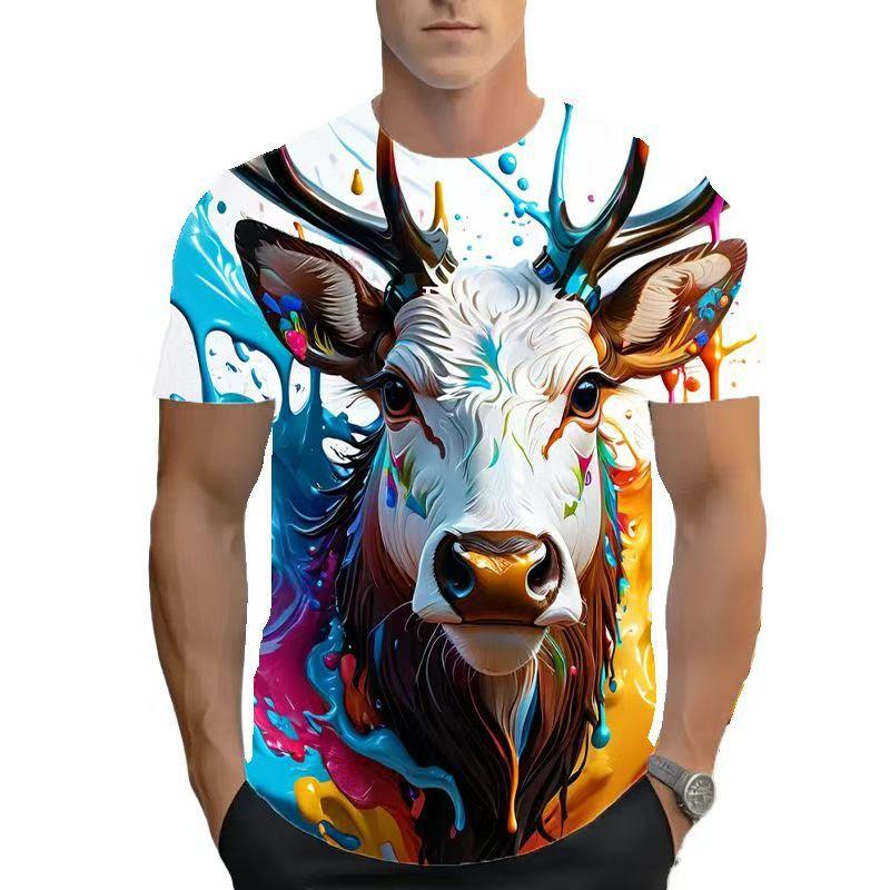 

Мужская футболка с коротким рукавом, 3D модный принт, круглый вырез, футболка с коротким рукавом 6XL