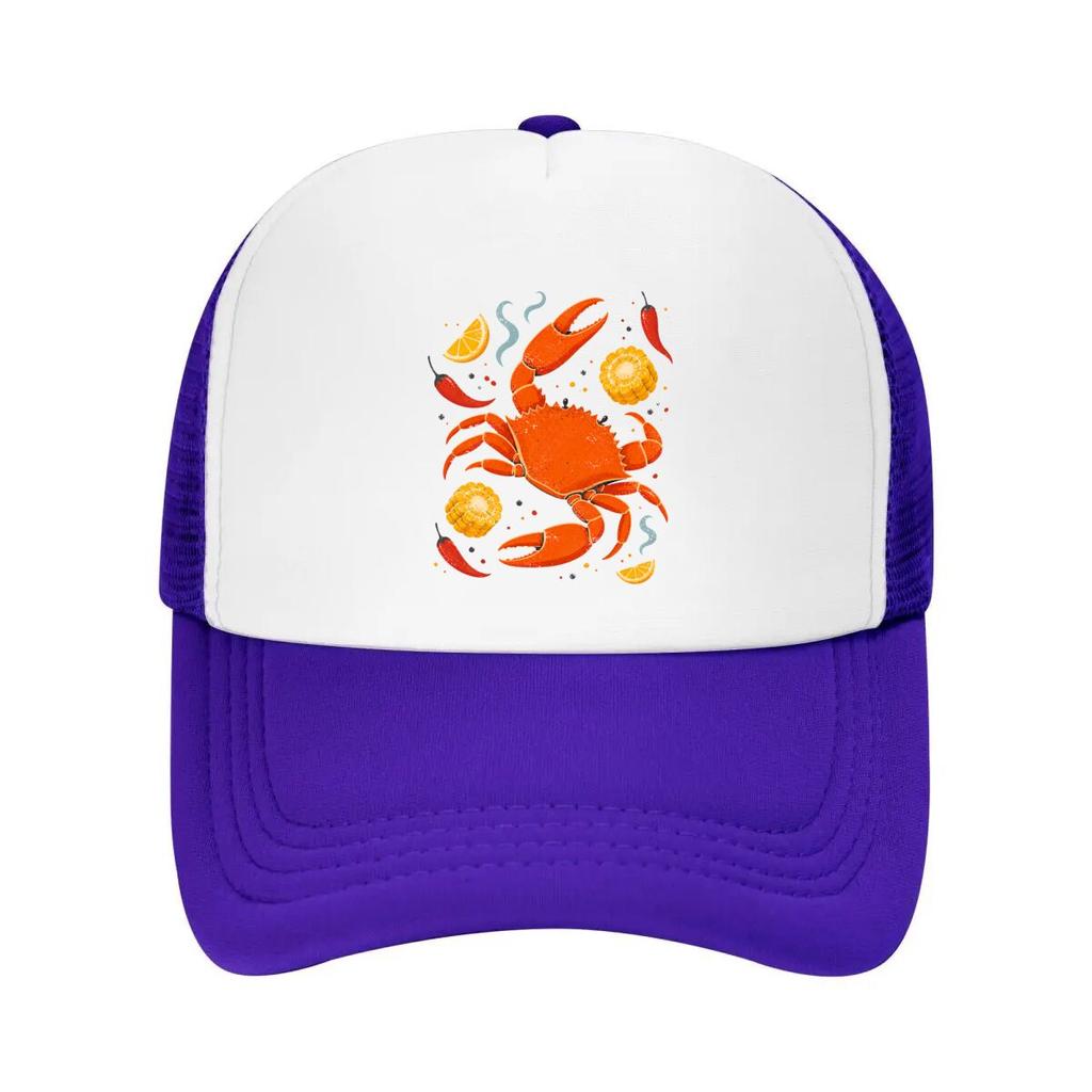 Spicy Seafood Boil Retro Graphic Mesh Baseball Cap Casual Hat Outdoor  For Womens Unisex FeUnisex