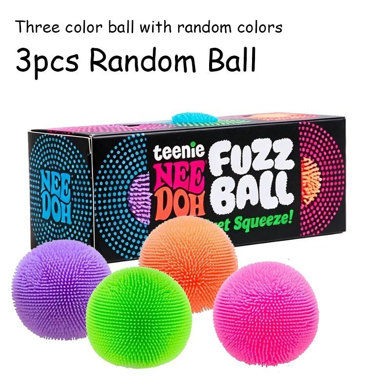 Needoh Pallina Antistress Teenie Confezione da 3 Mini Giocattolo Sensoriale Rilassante Il Glob Groovy Palline Morbide di Maltosio con Pelo Giocattolo Fidget Morbido