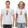 The Simpsons,Homer,Marge,Bart,Lisa Figure, Short Sleeve White-Black Men's / Women's T Shirt L067