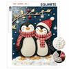 DIY Frameless Pearl Painting Kit Cute Penguins Cozy Home Decor 3D Shiny Bead Art Canvas Relaxing Craft Gift for Adults