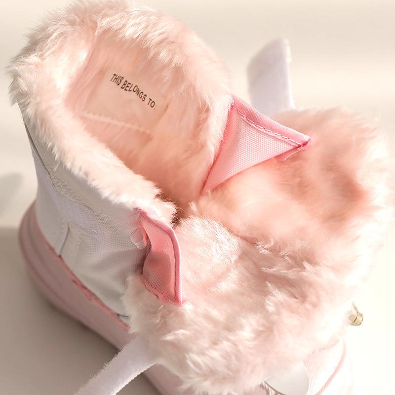 Unisex Toddler Waterproof Non-Slip Snow Boots with Thick Fleece Lining