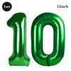 32 Inch Green Number Foil Balloons 0-9 Jungle Safari Theme Soccer Party Decor Kid Boy 1st Birthday Dinosaur Baby Shower Supplies