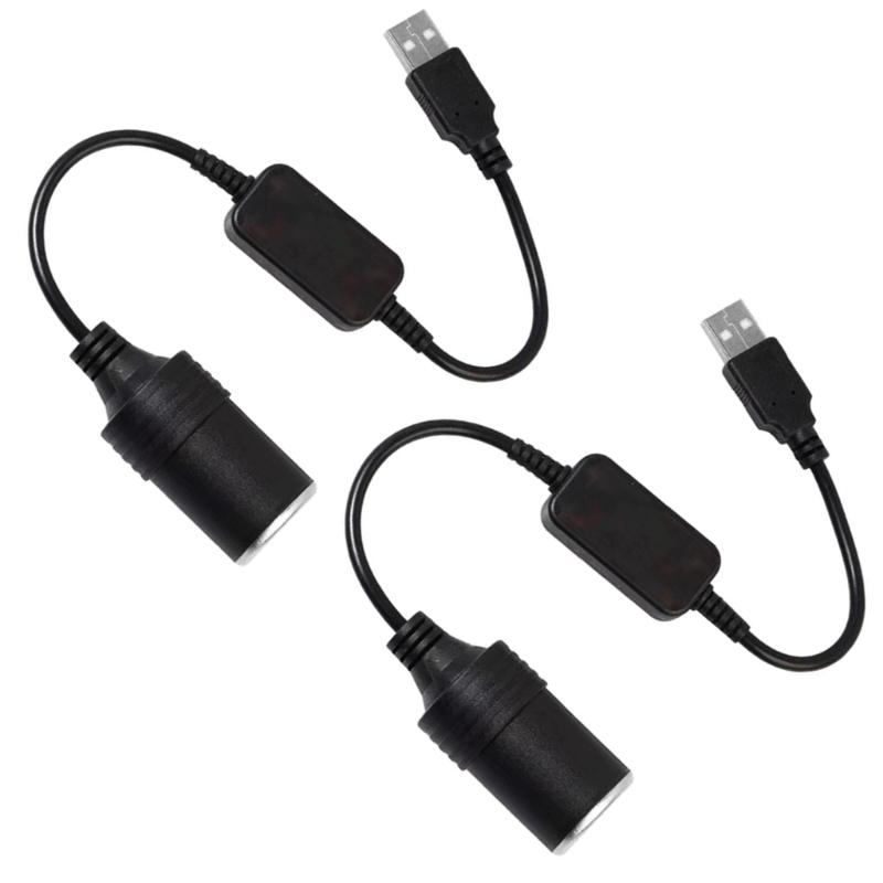 

2 шт./набір USB-кабель-підсилювач 5 В штекер на 12 В гніздо автомобільної розетки адаптер-шнур для електроніки до 12 Вт 1