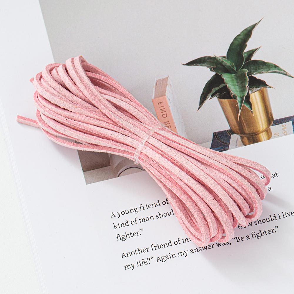 Korean Double-Sided 3mm Deerskin Suede Rope for Gift Box Decoration and Handmade DIY Projects.