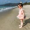 Girls' One-Piece Quick-Dry Swimsuit with Tulle Skirt - Princess Fairy Style for Toddlers and Children