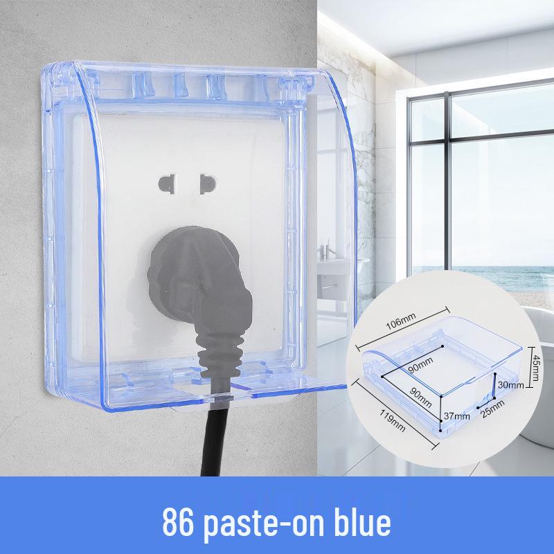 86 Type Transparent Self-Adhesive Waterproof Socket Cover for Bathroom Switches