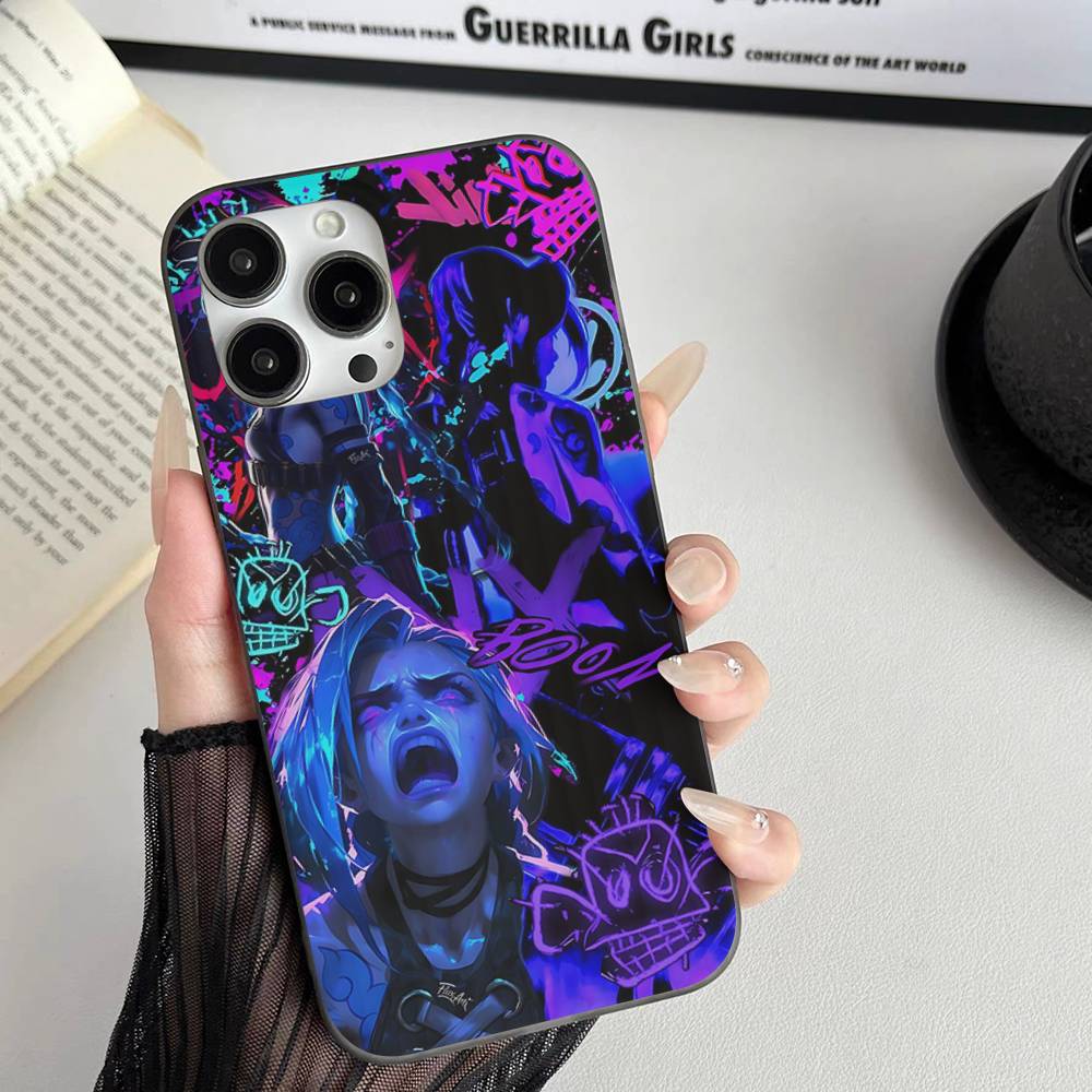Graffiti Arcane Jinxs Phone Case Corrugated Pattern Phone Case For IPhone 17 Air 16 15 14 13 12 11 Plus Pro Max Shockprooof