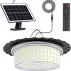 244 LED Solar Powered Shed Light Indoor Outdoor Motion Sensor Pendant Light with Remote Control 5 Modes for Barn Gazebo Garage