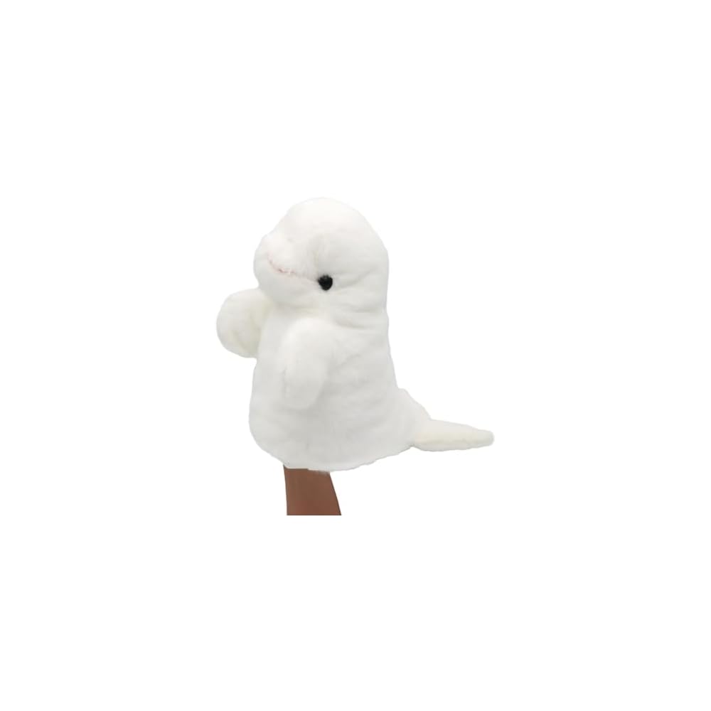 Takeoff Hand Puppet Beluga Soft Plush Toy for Kids Educational Playtime Activity